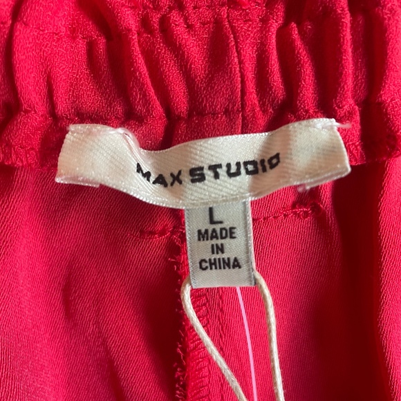 Brand New Women's Max Studio Red Paperbag Waist Pants - Picture 12 of 14